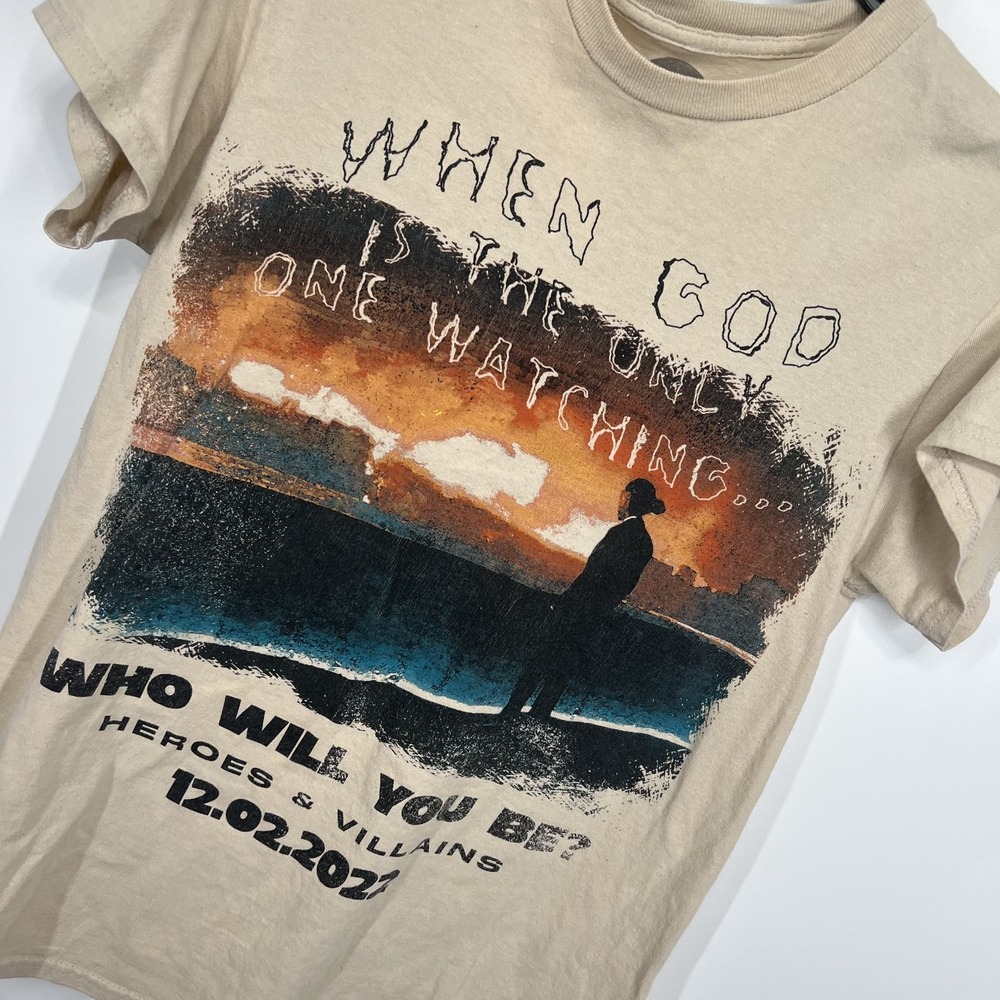 Metro Boomin Heroes & Villains T Shirt S Album Hip Hop Rap Trap Beige Graphic SS